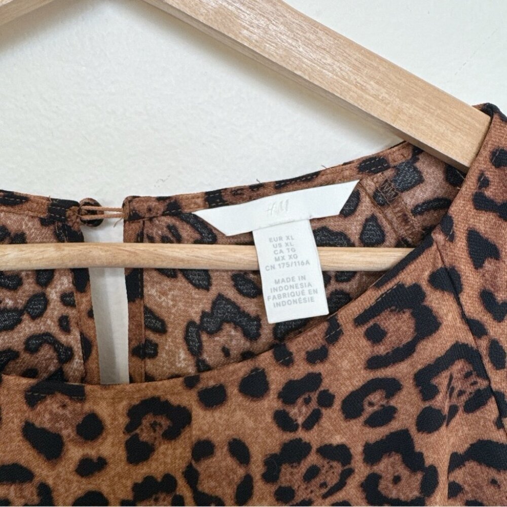 H&M Womens Xlagre Wide Sleeved Leopard Dress - Picture 7 of 11